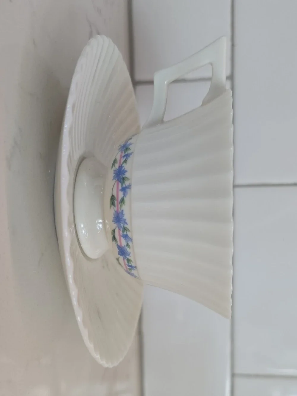 Lenox Priscilla White Porcelain Cup And Saucer Set (2 Sets)